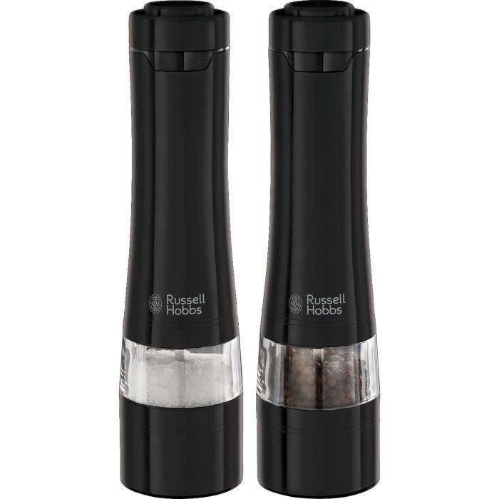 Russell Hobbs 28010-56/RH Juego Molinillo Sal y Pimienta Eléctrico – Molienda Fina/Gruesa, Luz LED – Negro