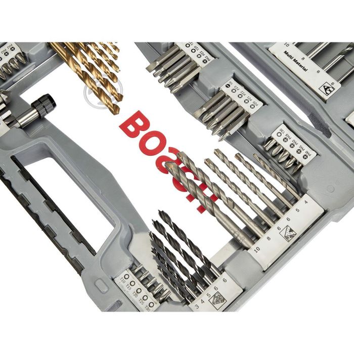 Bosch Juego Premium de Brocas y Puntas 76 piezas para Taladrar y Atornillar Madera, Metal y Hormigón, Brocas Titanio 4