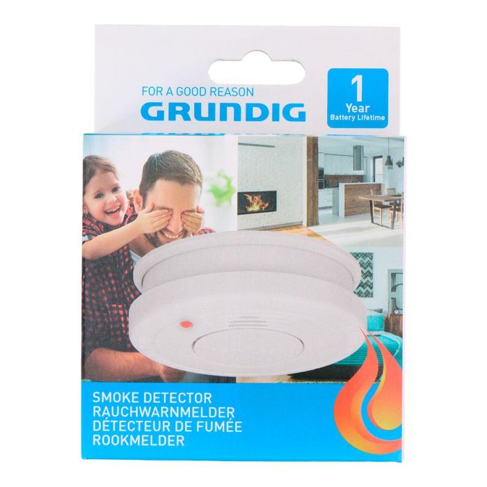 Grundig Detector óptico de humo, Blanco, 34x101x101mm, 85db, para 20-40m² 1 Grundig Detector óptico de humo, Blanco, 34x101x101mm, 85db, para 20-40m² 1