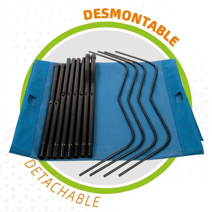 Tumbona Aktive Azul Plegable 180 x 18 x 60 cm (6 Unidades) 2 Tumbona Aktive Azul Plegable 180 x 18 x 60 cm (6 Unidades) 2