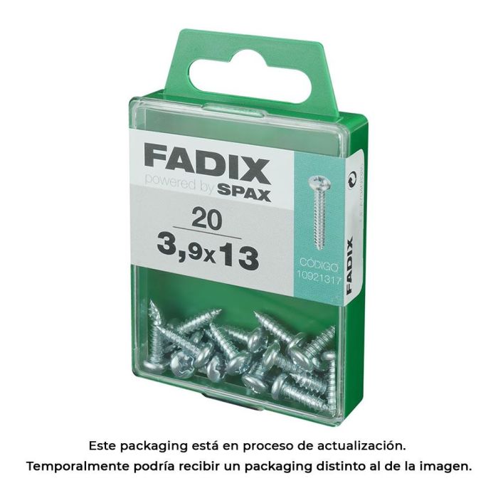 Caja m 20 unid. tornillo rosca chapa cr cinc 3,9x13mm fadix