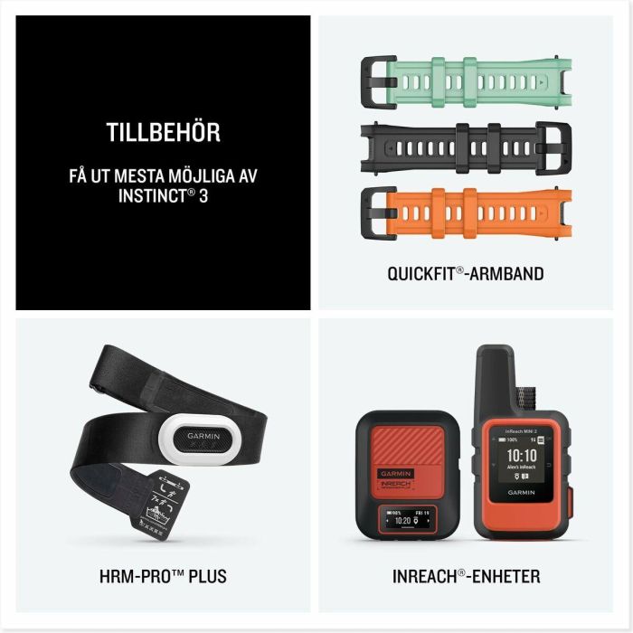 Garmin Instinct 3 Smartwatch AMOLED 1.2" Pantalla Táctil GPS Multibanda SatIQ 45 mm Resistente Monitor de Salud y Linterna Negro 15 Garmin Instinct 3 Smartwatch AMOLED 1.2" Pantalla Táctil GPS Multibanda SatIQ 45 mm Resistente Monitor de Salud y Linterna Negro 15