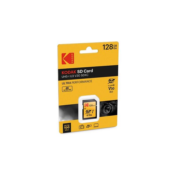 Kodak EKMSD128GXC10HPRK Tarjeta de Memoria Micro SDXC 128GB UHS-I U3 V30 Clase 10, 100MB/s Lectura, 85MB/s Escritura 1