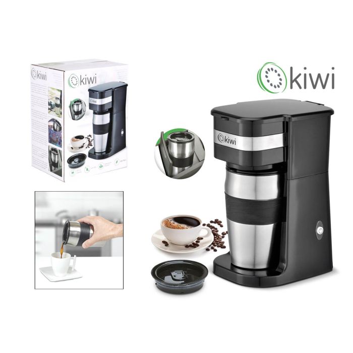 Kiwi Cafetera Personal con Taza para Llevar 420 cc, Ideal para Viajes y Oficina, 20 cm Ancho x 26 cm Alto x 15 cm Largo Kiwi Cafetera Personal con Taza para Llevar 420 cc, Ideal para Viajes y Oficina, 20 cm Ancho x 26 cm Alto x 15 cm Largo