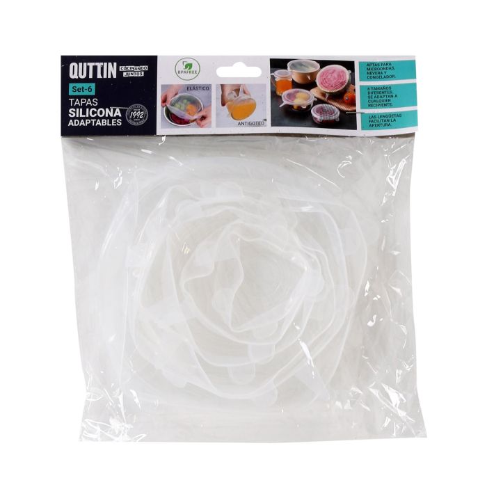 Set de 48 tapas de silicona adaptables Quttin (12 Cajas) 1 Set de 48 tapas de silicona adaptables Quttin (12 Cajas) 1