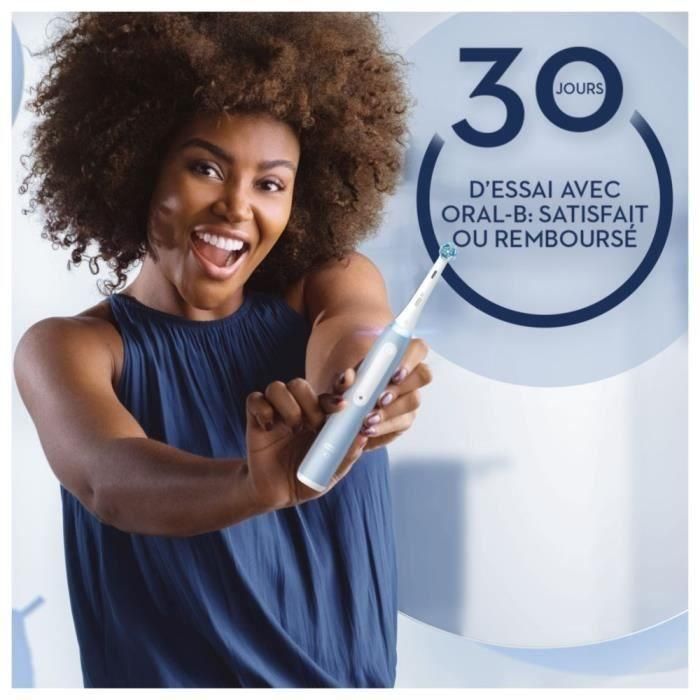 Oral-B iO3s Cepillo de dientes eléctrico - Azul - Conexión Bluetooth, 2 cabezales, 1 estuche de viaje 4 Oral-B iO3s Cepillo de dientes eléctrico - Azul - Conexión Bluetooth, 2 cabezales, 1 estuche de viaje 4