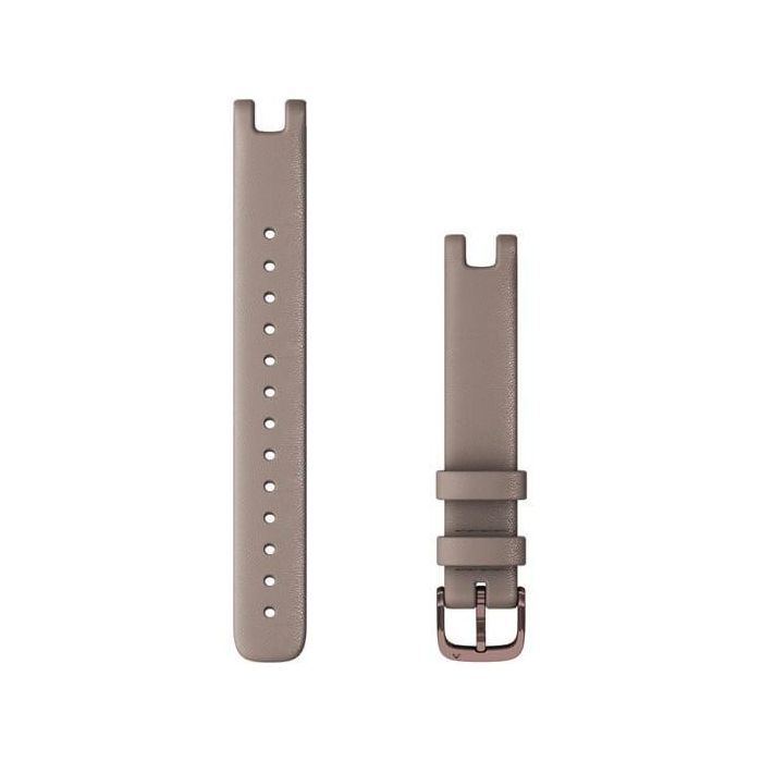 Garmin Pulsera de Cuero Italiano Lily 14mm Taupe/Moka para Reloj Inteligente