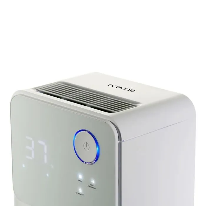 Oceanic Deshumidificador de aire eléctrico, Extracción 12L/día, Secado de ropa, Pantalla LED, 25m², Depósito 2L 2