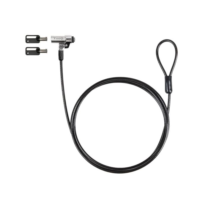 TOOQ Cable de Seguridad Tipo NANO con Llave para Portatiles 1.5 metros, Gris Oscuro TOOQ Cable de Seguridad Tipo NANO con Llave para Portatiles 1.5 metros, Gris Oscuro