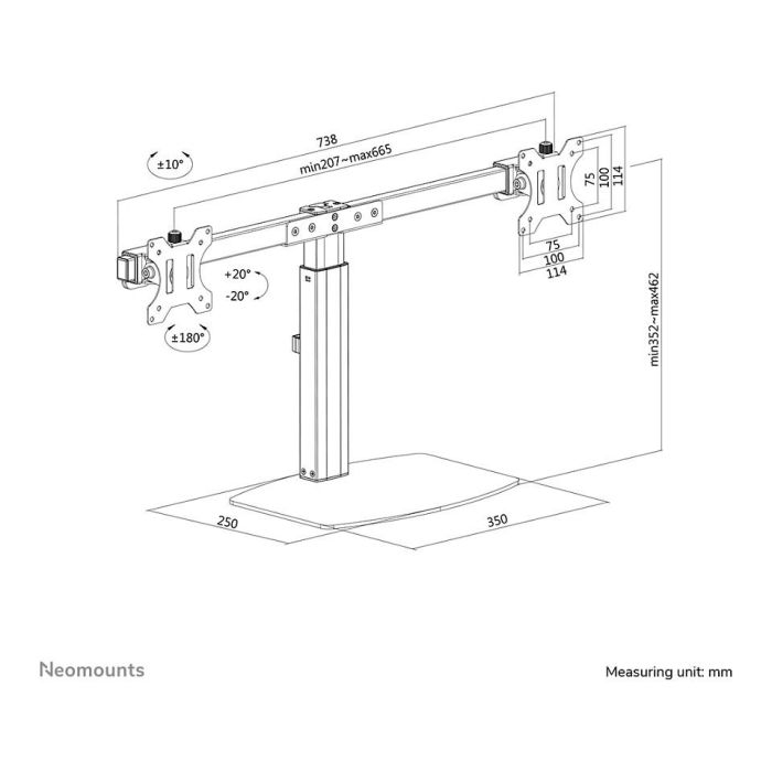 Soporte TV Neomounts FPMA-D865DBLACK 10-27" 27" 10" 6 Kg 6