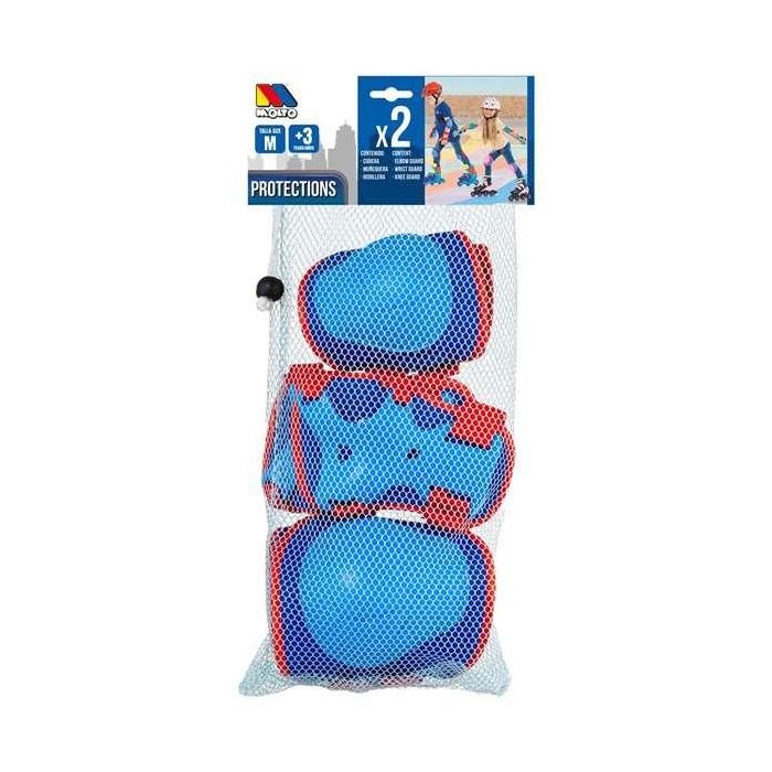 Set de protecciones azul 6 piezas talla m. Set de protecciones azul 6 piezas talla m.