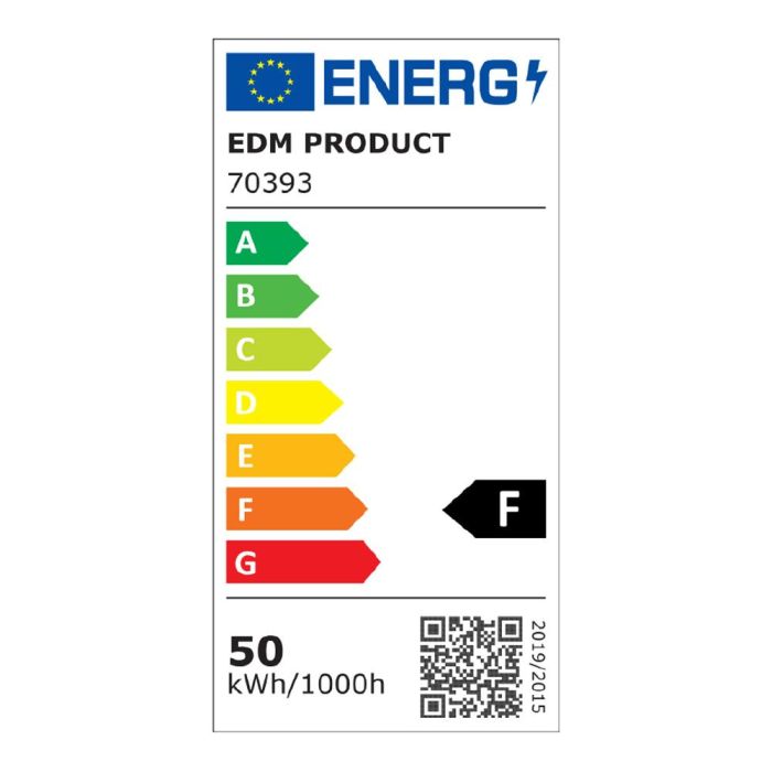 Foco proyector led 50w 4000lm 6400k luz fria con sensor de presencia 23,8x4,5x19,2cm edm 1