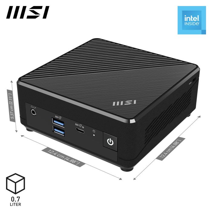 MSI Cubi N ADL-006DE Mini PC Intel N200/4GB RAM/128GB SSD Windows 11 Pro Negro 124mm x 124mm x 53.7mm 1