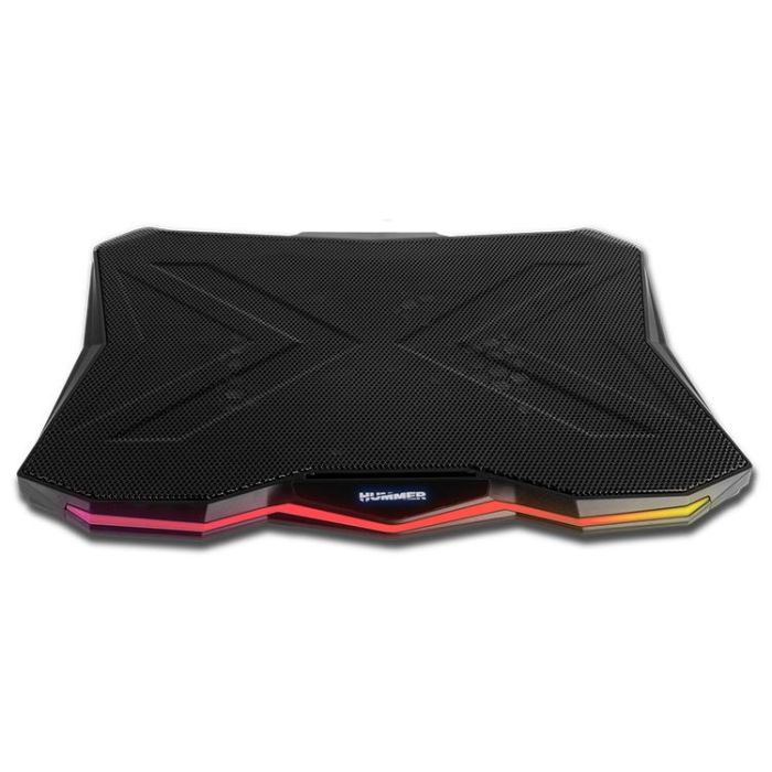 Nox NXHUMMERPROSTAND Soporte Refrigerante para Portátiles hasta 17.3" con Iluminación LED RGB y Ventilador de 170mm Ajustable 1