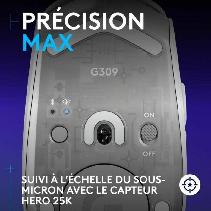 Logitech Ratón Inalámbrico Gaming G309 con Sensor HERO 25K y Tecnología LIGHTSPEED 15