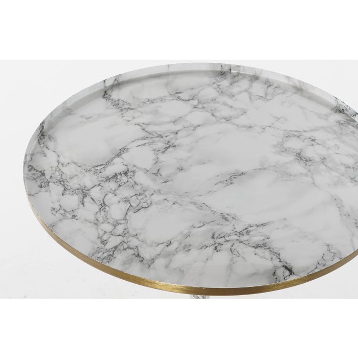 Mesita Auxiliar Glam DKD Home Decor Blanco Dorado 51 x 51 x 51 cm 1 Mesita Auxiliar Glam DKD Home Decor Blanco Dorado 51 x 51 x 51 cm 1