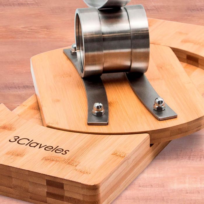 3 Claveles Jamonero basculante con base giratoria 360°, bloqueo automático y cabezal giratorio 3