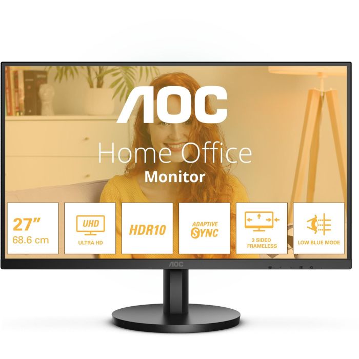 AOC U27B3M Monitor Profesional 27 pulgadas 4K UHD VA 60Hz 4ms GTG con HDR10 y Adaptive Sync Flicker-Free Low Blue Light Negro 1