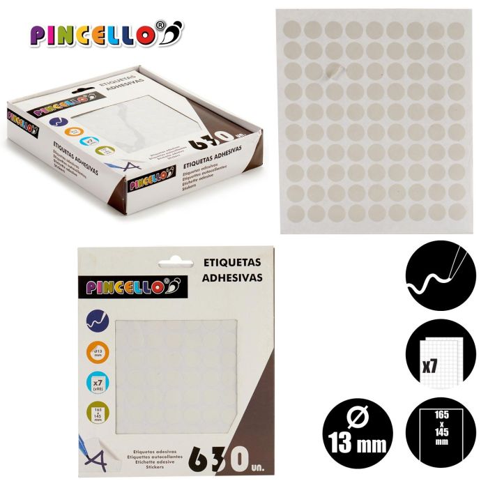 Etiquetas Adhesivas Diam 13Mm 7 Paginas Pincello (120 Unidades) 3 Etiquetas Adhesivas Diam 13Mm 7 Paginas Pincello (120 Unidades) 3