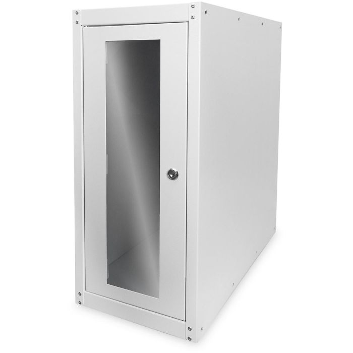 Digitus Armario Rack para Computadora con Puerta de Vidrio, Ruedas y Cerradura, de Acero, Gris RAL 7035