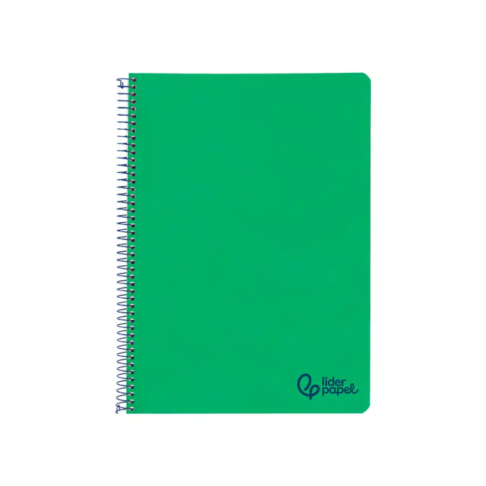 Liderpapel Cuaderno Espiral Wonder A4 Tapa Plástico 80 Hojas 90gr Rayado Horizontal con Margen Color Verde Oscuro 1