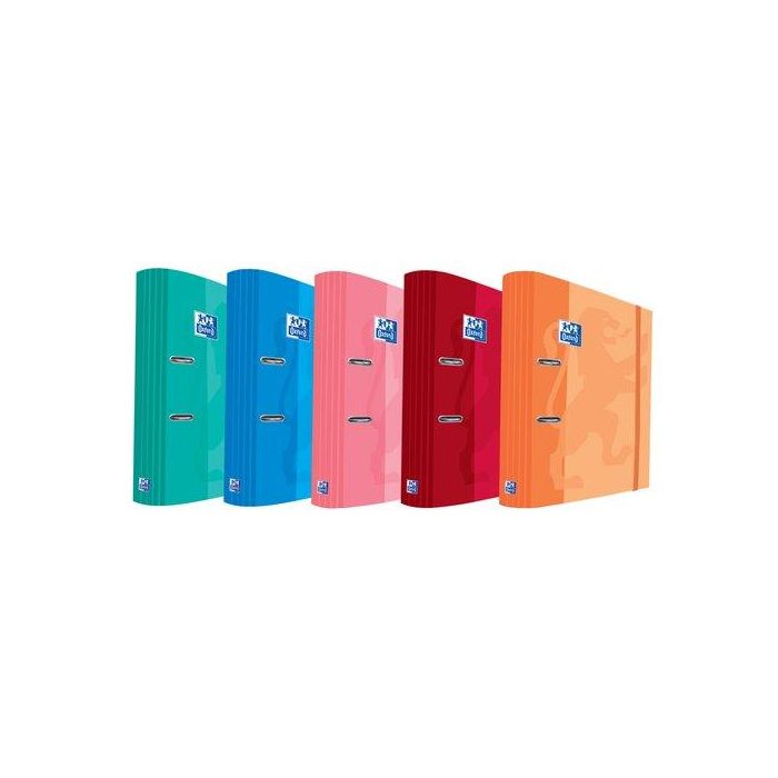 Archivador Palanca Oxford School Carton Forrado Rado A4+ 70Mm Con Rec. 160 Hj. Cuadric.5X5 Col.Sur.(5) (Set de 10)