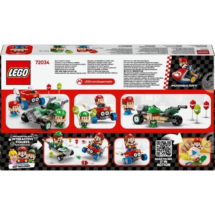 Juego de construccion mario kart bebé mario vs. bebé luigi lego super mario 4