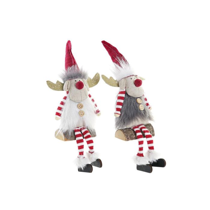 Figura Navidad Alpina DKD Home Decor Gris Blanco 14 x 19 x 8 cm (2 Unidades) Figura Navidad Alpina DKD Home Decor Gris Blanco 14 x 19 x 8 cm (2 Unidades)