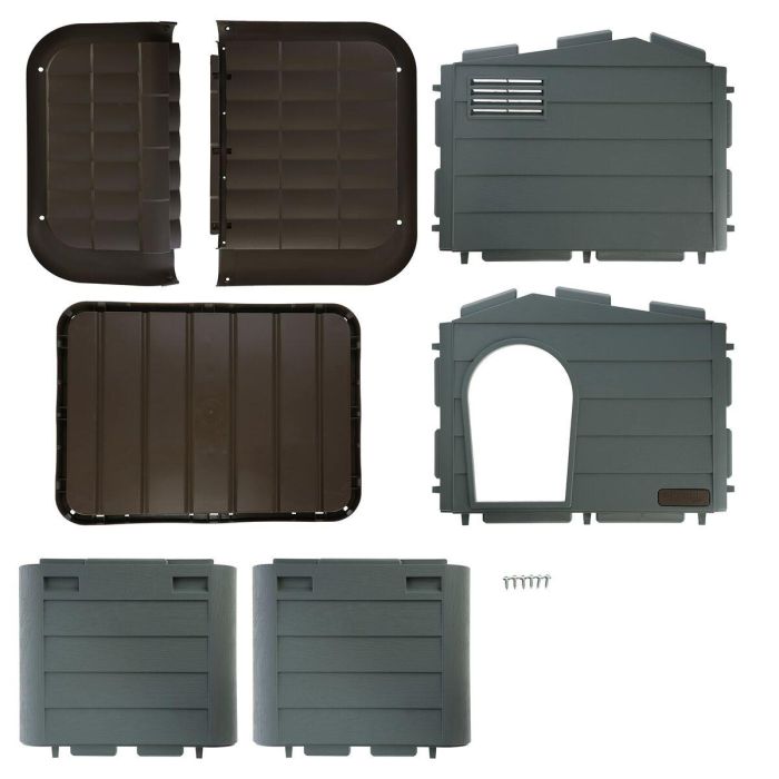 Kerbl PAO4018653266045 Casa para Gatos Paola Eco de Plástico Reciclado, 60x51x41 cm, Gris y Marrón 1 Kerbl PAO4018653266045 Casa para Gatos Paola Eco de Plástico Reciclado, 60x51x41 cm, Gris y Marrón 1