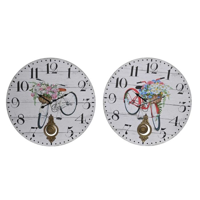 Reloj Pared Shabby DKD Home Decor Multicolor 8 x 58 x 58 cm (2 Unidades) Reloj Pared Shabby DKD Home Decor Multicolor 8 x 58 x 58 cm (2 Unidades)