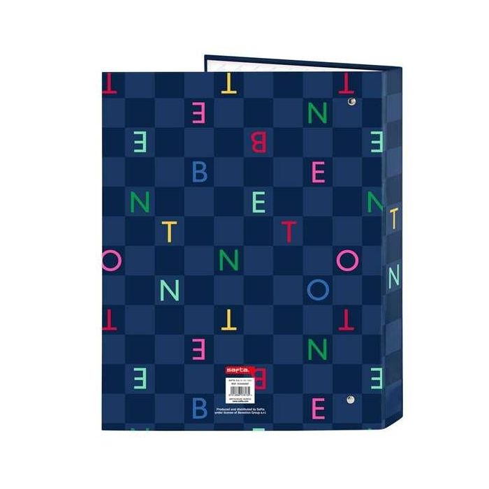 Carpeta de anillas Benetton Damero Azul marino A4 26.5 x 33 x 4 cm 1