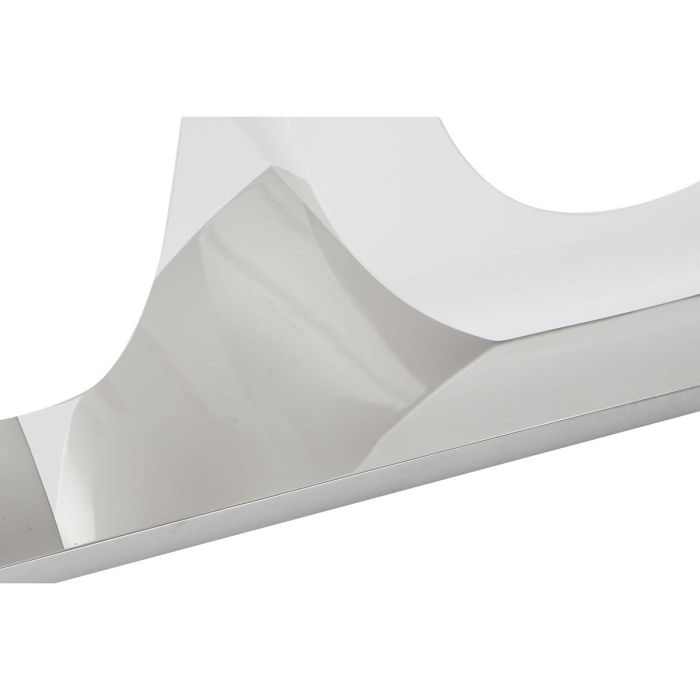 Mesa de Comedor DKD Home Decor Cristal Transparente Blanco Madera MDF (160 x 90 x 75 cm) 4 Mesa de Comedor DKD Home Decor Cristal Transparente Blanco Madera MDF (160 x 90 x 75 cm) 4