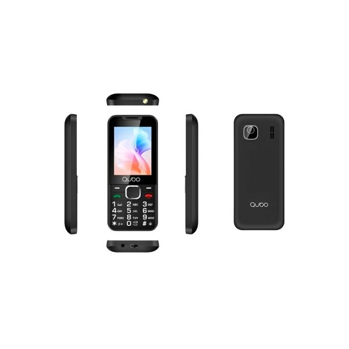 Teléfono Móvil Qubo X-240BK para Personas Mayores/ Negro