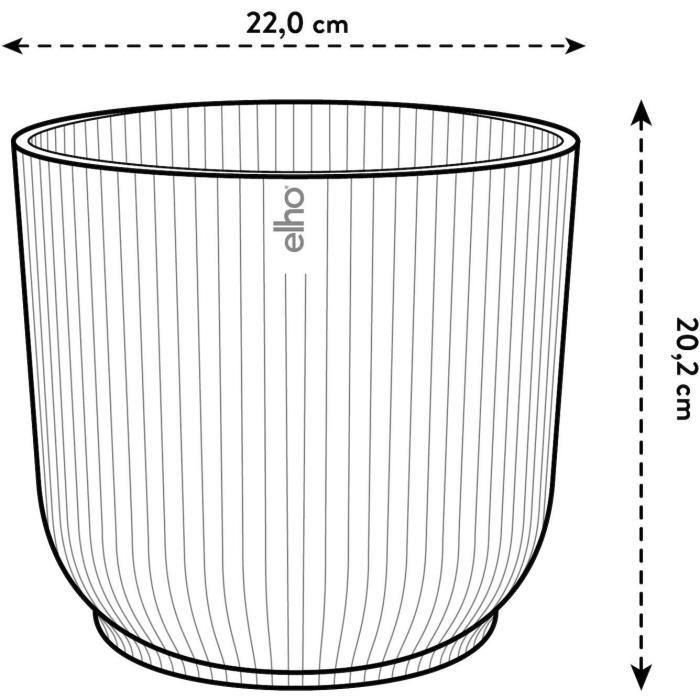 Vibras de maceta de flores redondas - Plastic - Ø22 - Polvo de rosa 1