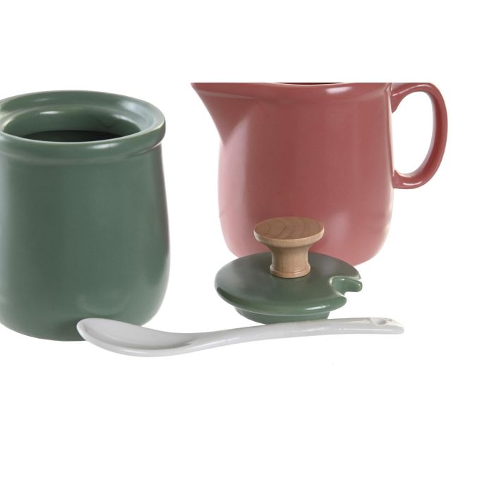 DKD Home Decor Azucarero Lianfeng 21 Scandi Verde Rosa Gres Set de 2 7.5 x 8 x 11 cm 1 DKD Home Decor Azucarero Lianfeng 21 Scandi Verde Rosa Gres Set de 2 7.5 x 8 x 11 cm 1