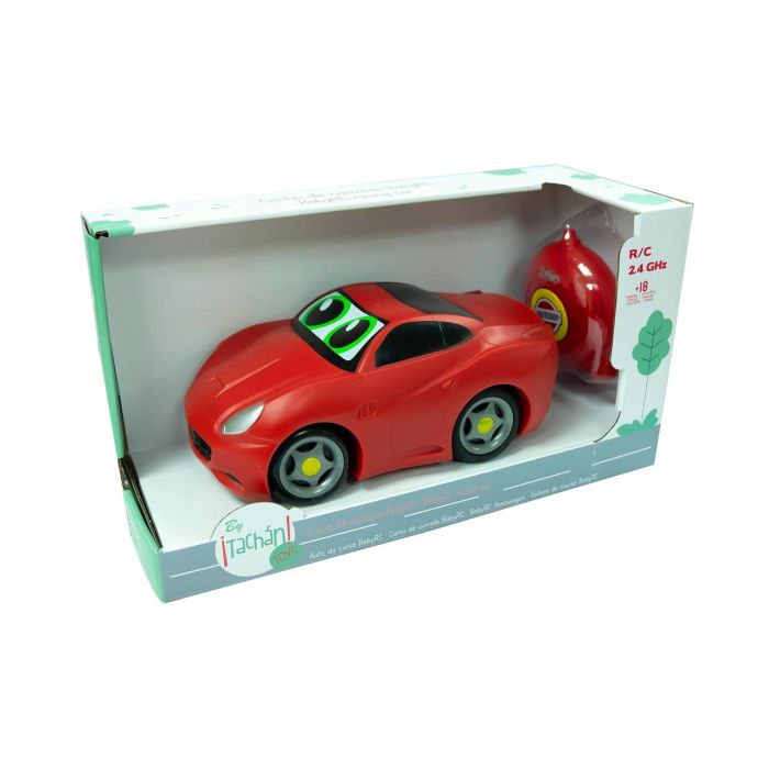 Tachan Coche de Carreras RC Rojo de Goma con Mando de 2 Botones para Niños +18 Meses 2 Tachan Coche de Carreras RC Rojo de Goma con Mando de 2 Botones para Niños +18 Meses 2