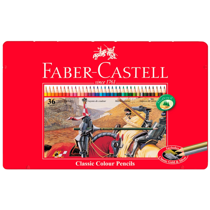 Faber Castell Lápices de Colores Caja Metálica 36 Colores Surtidos 1