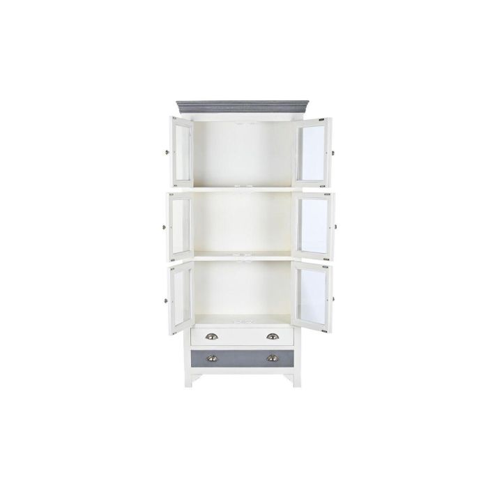 DKD Home Decor Vitrina Tradicional Blanco Gris Madera Mango Cristal 2 Cajones 6 Puertas 40x200x89 cm 6 DKD Home Decor Vitrina Tradicional Blanco Gris Madera Mango Cristal 2 Cajones 6 Puertas 40x200x89 cm 6