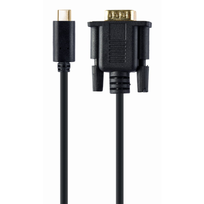 GEMBIRD Adaptador de Cable de Video A-CM-VGAM-01 USB C a VGA (D-Sub) Negro 2 metros