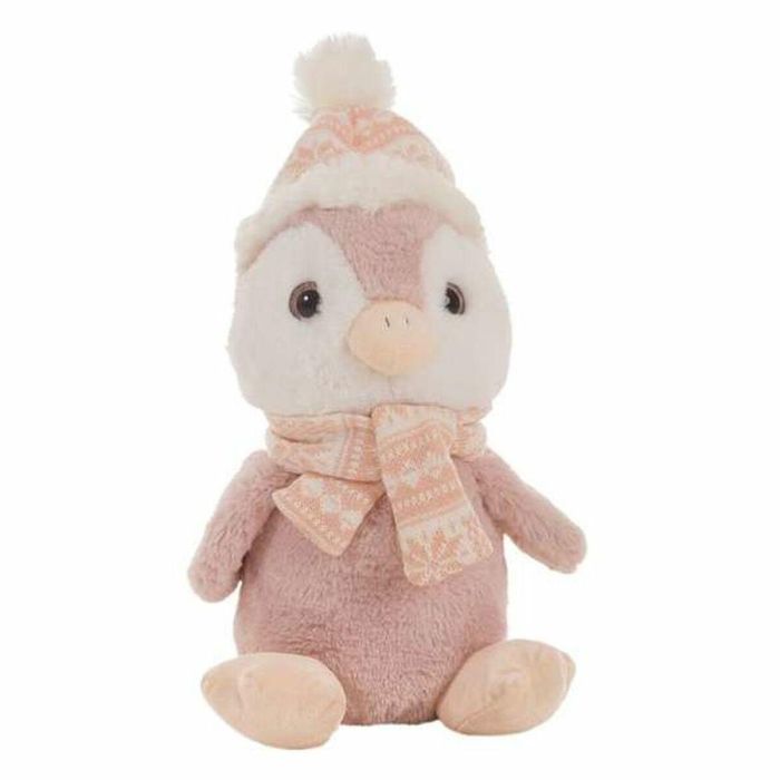 Peluche pingüino gorrito rosa 28 cm