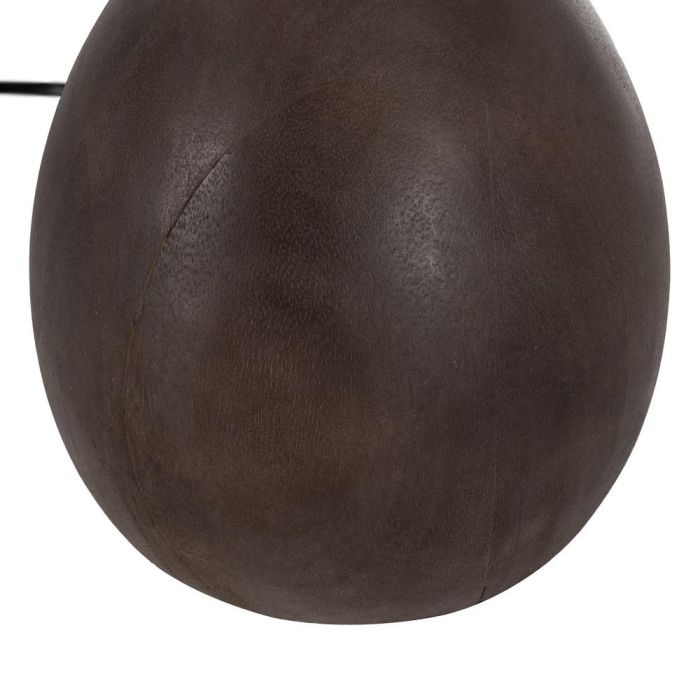 Base Lámpara Mesa Marrón Madera de Mango 19 X 19 X 34 cm