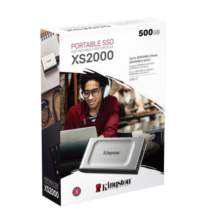 Kingston XS2000 SSD 500 GB USB Tipo C 3.2 Gen 2 2000 MB/s Negro, Plata SXS2000/500G 2 Kingston XS2000 SSD 500 GB USB Tipo C 3.2 Gen 2 2000 MB/s Negro, Plata SXS2000/500G 2