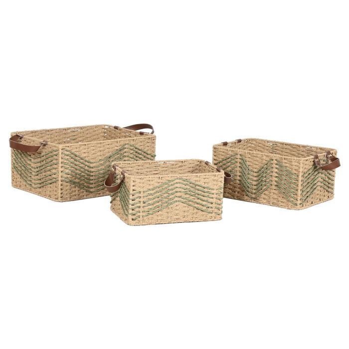 Cesta Tropical DKD Home Decor Verde Marron Claro 34 x 20 x 44 cm Set de 3 (2 Unidades) 3 Cesta Tropical DKD Home Decor Verde Marron Claro 34 x 20 x 44 cm Set de 3 (2 Unidades) 3