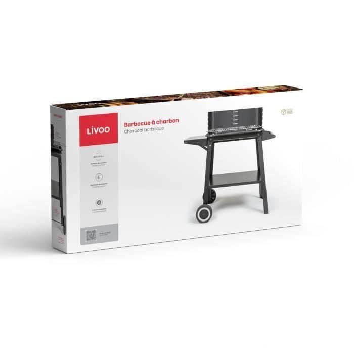 Livoo DOC328 Barbacoa de carbón de Acero inoxidable 4
