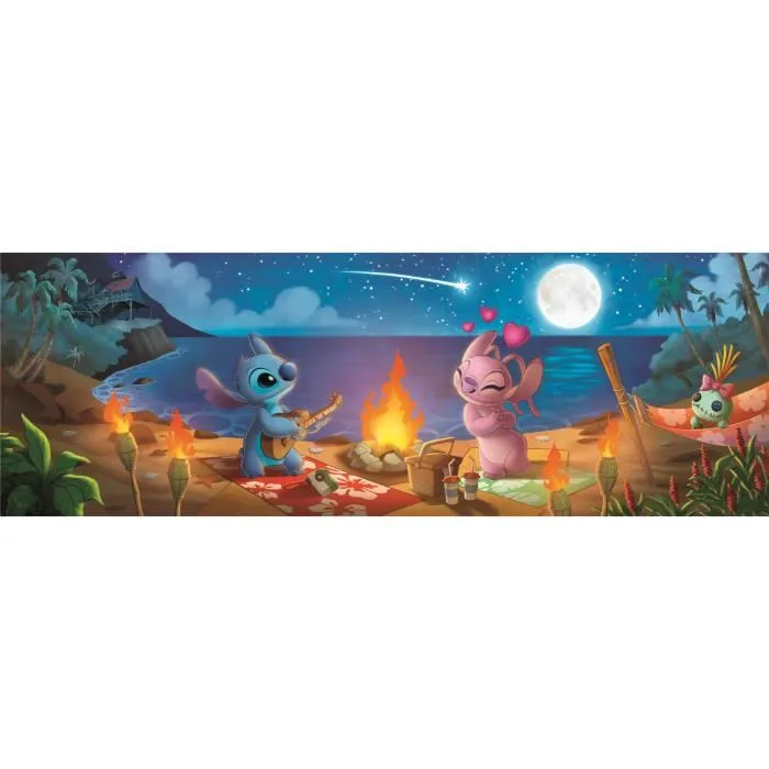 Clementoni Puzzle Panorama Stitch Disney 1000 Piezas 98x33cm 1