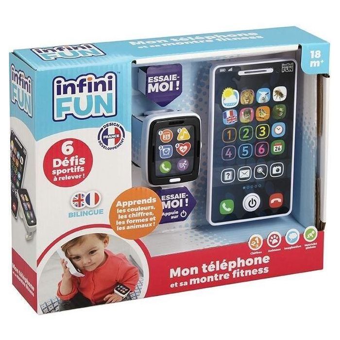 Teléfono y Reloj - KD - Mi Teléfono y su Reloj Fitness - Imitación realista para niños pequeños 2 Teléfono y Reloj - KD - Mi Teléfono y su Reloj Fitness - Imitación realista para niños pequeños 2