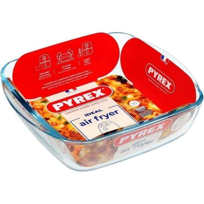 Pyrex Fuente Cuadrada Vidrio Prepware 25x22 cm - 2,2 L, Horno Microondas Lavavajillas, Resistente -40°C a 300°C, 10 años garantía 3