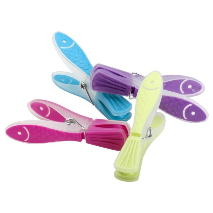 Je cherche une Idee Juego De 18 Pinzas Tender "Pez" De Colores Fucsia Verde Lima Turquesa Lila Ma Petite Buand 1