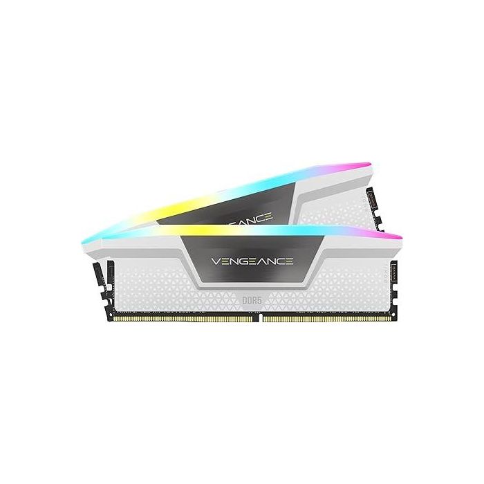 Corsair Memoria DDR5 64GB (2x32GB) 5600MHz Vengeance RGB Blanca CMH64GX5M2B5600C40W - Iluminación RGB, Intel XMP 3.0 0 Corsair Memoria DDR5 64GB (2x32GB) 5600MHz Vengeance RGB Blanca CMH64GX5M2B5600C40W - Iluminación RGB, Intel XMP 3.0 0