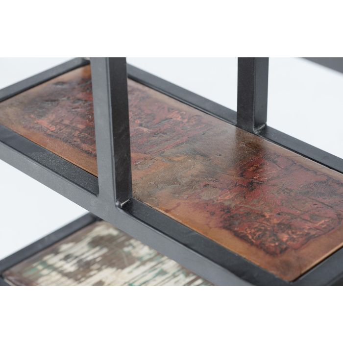 Giner y Colomer Estantería de Madera de Mango Maciza Natural 80x80x18 cm Negro 2